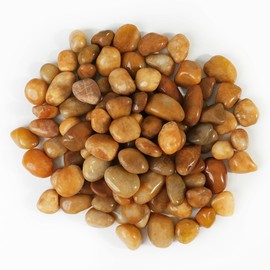 StoneCreek 24 LBS River Rocks(2 x 12 LBS Bags), Large Size, Decorative Garden Stones for Plant Landscaping, Polished Gravel Filler Pebbles for Home Decoration, Vases, Succulents(Pale Yellow Pebbles)
