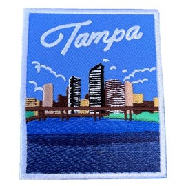 Aufnäher Tampa Florida (8,9 cm), bestickt, zum Aufbügeln oder Aufnähen, für Reisen, USA, Souvenir, USA, Urlaub, Emblem, Rucksack, Geschenkflicken