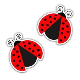 GT Graphics Ladybugs Set of 2-3" Each Vinyl Stickers - For Car Laptop I-Pad - Waterproof Decals