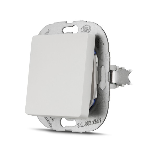 REV PrimaLuxe 0511382992 Button Light Switch 230VAC 10A 100W Flush-Mounted