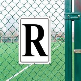 i-CowFun Premium Aluminum Letter Sign R - 12" X 8" Parking Spot Sign, Large Metal Letter for Floor, Dock, Court, Aisle, Field, Outdoor Use, Weather-Resistant, Easy Mounting, High Visibility
