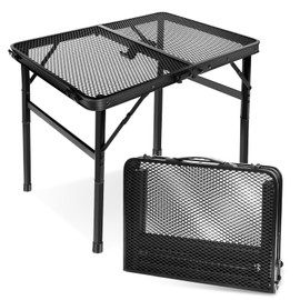 E EASTSTORM Small Folding Table, Easy for Storage, Compact and Portable Picnic Table for Grill, Outdoor Camping, Garden, Patio, Dining, BBQ, Party, Market, 2Ft (Small, Black)