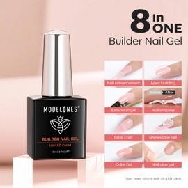 MODELONES Builder Gel, 8 in One Rosa Aufbaugel für Gelnägel