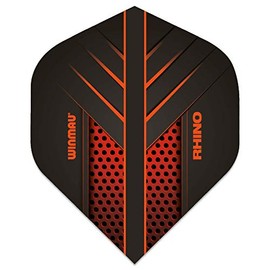 Winmau Darts Sport Rhino Player Standard Flights Pack 10 - Black Orange, One Size