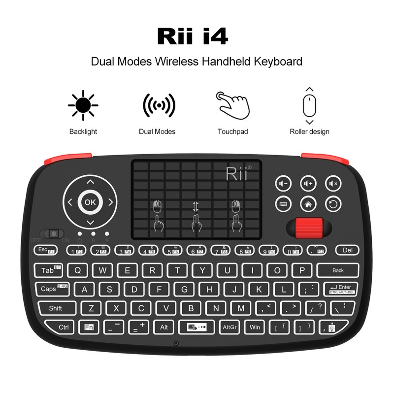 Rii i4 Mini Wireless Keyboard Bluetooth & 2.4GHz Dual Modes