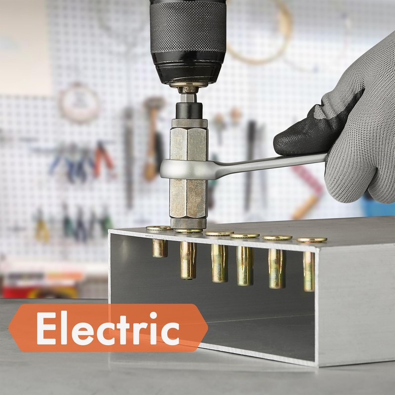 Multi-Grip Rivet Nut Installation Tool Set Pre-Bulbed Shank Flat Head