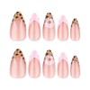 Leopard French Tip Press on Nails Medium Almond Fake Nails