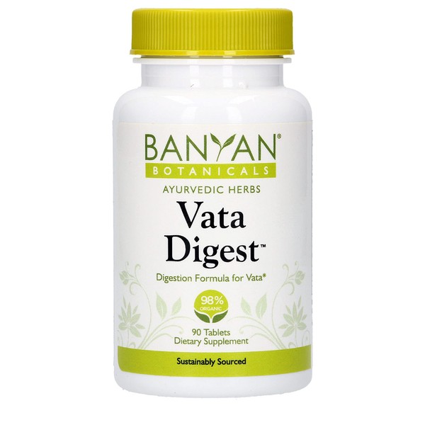 Banyan Botanicals Vata Digest – Natural Digestion Supplement Made with Organic Herbs Like Ajamoda & Ginger – for Digestion Support and Comfort* – 90 Tablets – Non GMO Sustainably Sourced Vegetarian