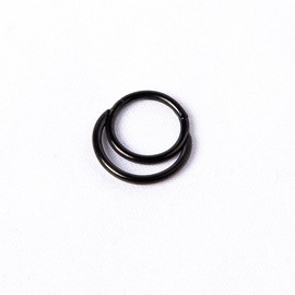 ZMANYIJEW 16G Minimalist Lines Septum Rings Stacked Gold Septum Clicker Nose Ring Piercing for Women Men (A-black)