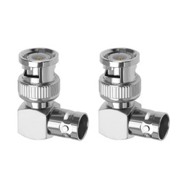 ECSiNG 2pcs BNC Right Angle Adapter 90 Degree Coax Connector Male to Female Right Angle Adapter for CCTV DVI DAB CB Radio Antennas Scanner Coaxial Cable