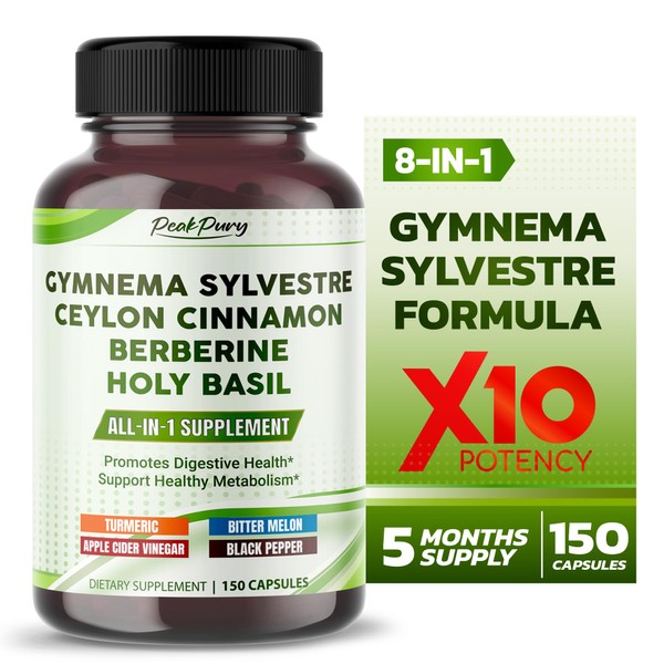 PEAKPURY All-in-1 Gymnema Sylvestre 6,000mg Ceylon Cinnamon 2,000mg Berberine1,500mg -