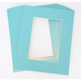 Pack of 10 LIGHT BLUE 11x14 Picture Mats Matting with White Core Bevel Cut for 8x10 Pictures