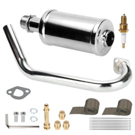 HIAORS Upgrade Exhaust Pipe Silencer Kit for Predator 212cc 196cc 224cc Coleman CT200U BT200X CT200U-EX Baja Warrior Massimo MB165 MB200 KT196 Mini Bike Go Kart Parts with Main Jet Kit Heat Wrap