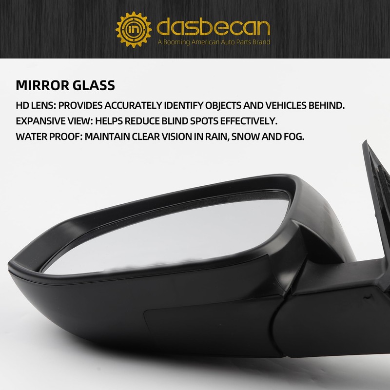 Dasbecan Left Driver Side Mirror Compatible with 2014-2019 Toyota Highlander
