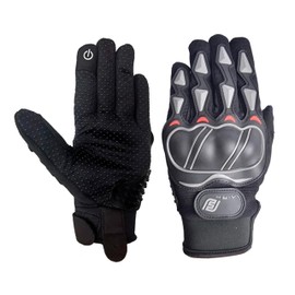 JEVACO Guantes para Moto Air Chaser Faseed | Guantes Motociclista Transpirables y Antideslizantes | Protección en Fibra de Carbono | Touch Screen Resistentes | Malla Poliéster y Clarino | Talla M