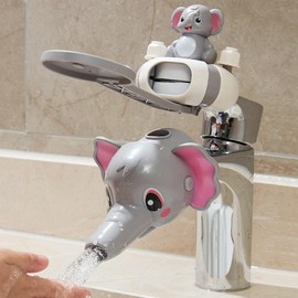 Faucet Handle Extender Set, Faucet Extender for Kids Child Sink Extender Kids Hand Wash Helper Faucet Extender for Bathroom Sink-Grey