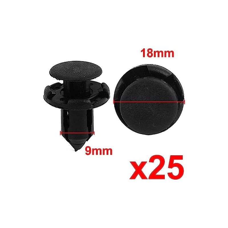 25 Pcs Rivet Fastener Push in Door Trim Retainer Clips