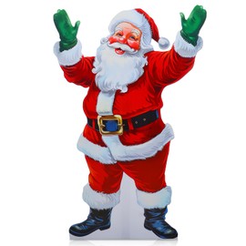 DoubleFill 5 Feet Christmas Party Decoration Santa Claus Cardboard Cutout Standup Life Size Santa Photo Props Backdrop Standup for Christmas Party Outdoor Indoor Home Decor