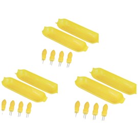 FingerLakes 18 Piece Corn Cob Holders and Dish Set - Set of 6 Corn on the Cob Dishes and 12pc. Jumbo Soft grip Corn on the Cob Holders/Skewers