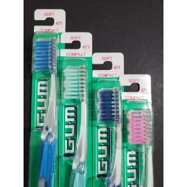 GUM 6 x Butler GUM 471 (Discontinued) Microtip Compact Soft  Toothbrush (4 rows)