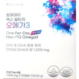 Doctor check Dr. Check One Purday Max Altige Omega 3 1334mg x 90 capsules 3 months supply / 닥터체크 원퍼데이 맥스 알티지 오메가3 1334mg x 90캡슐 3개월분