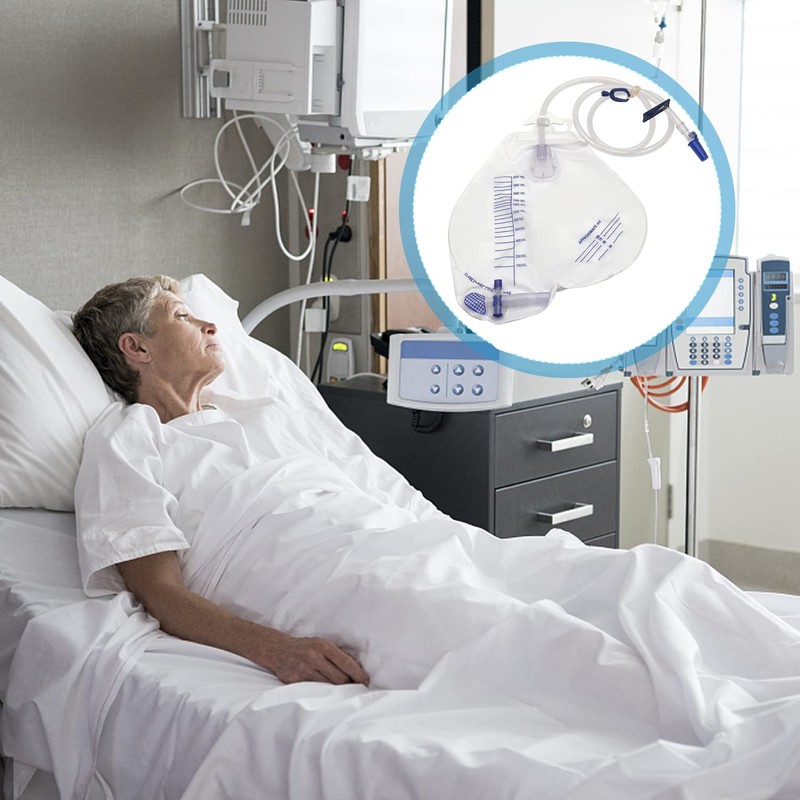 GlobalRoll Urinary Drainage Bag with Anti-Reflux Chamber, Urine Bag with
