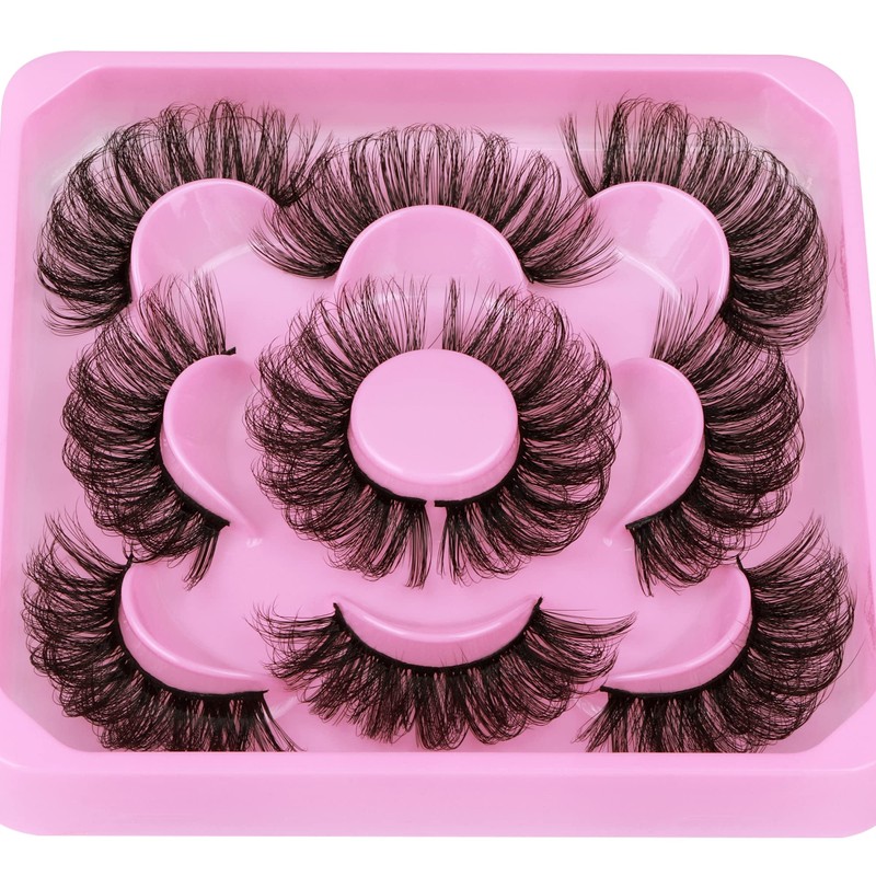 Focipeysa Lashes Mink Fluffy Wispy False Eyelashes 20mm Dramatic Faux