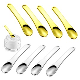 Baluue 8 Pcs Mini Mask Spoon Cream Makeup Face Tools Makeup Tools Makeup Applicator Facial Spatula Cream Spatula Skincare Skin Care Tools Skincare Tool Skin Care Kit Skincare Spoon Metal