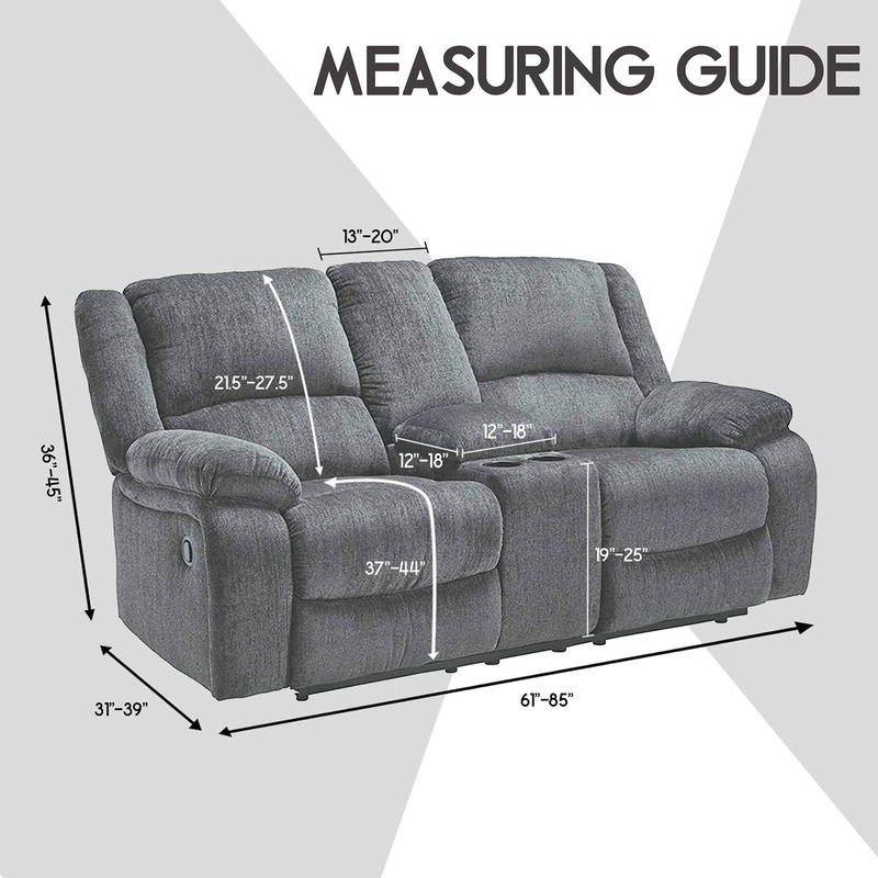 ULTICOR Reclining Loveseat with Middle Console Slipcover, 8-Piece Velvet Stretch