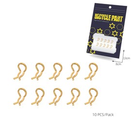 NELboNs Bicycle Brake Pads Cotter Pin Caliper Fixing Snap Ring Spring Clips Clamp Replacement for Bike Brake Axle Bolts Pins,10 PCS of Gold Color