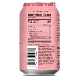 Reed's Strawberry Vanilla Functional Soda - Organic Ginger, Adaptogen Mushroom Blend, Prebiotics - 12oz Cans, 12-Pack