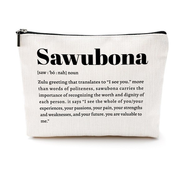 CQM Sawubona Definition Inspirational Zulu Makeup Bag Self Love Cosmetic