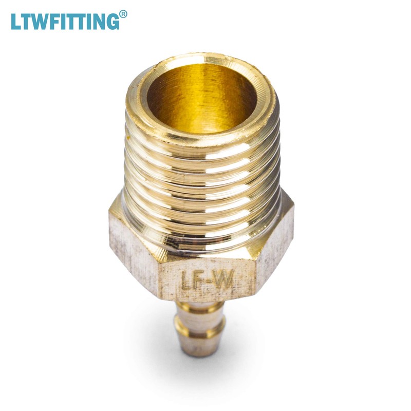 LTWFITTING No Lead Brass Barbed Fitting Coupler/Connector 1/8" Hose Barb