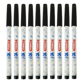 OYOS Ballpoint Pens, Fine Point 0.7mm, BLACK, Pack Of 10, Comfortable Grip, Smooth Ball Pens, Ideal for School Office Home Use, iVAIDEX Black Ball Pen