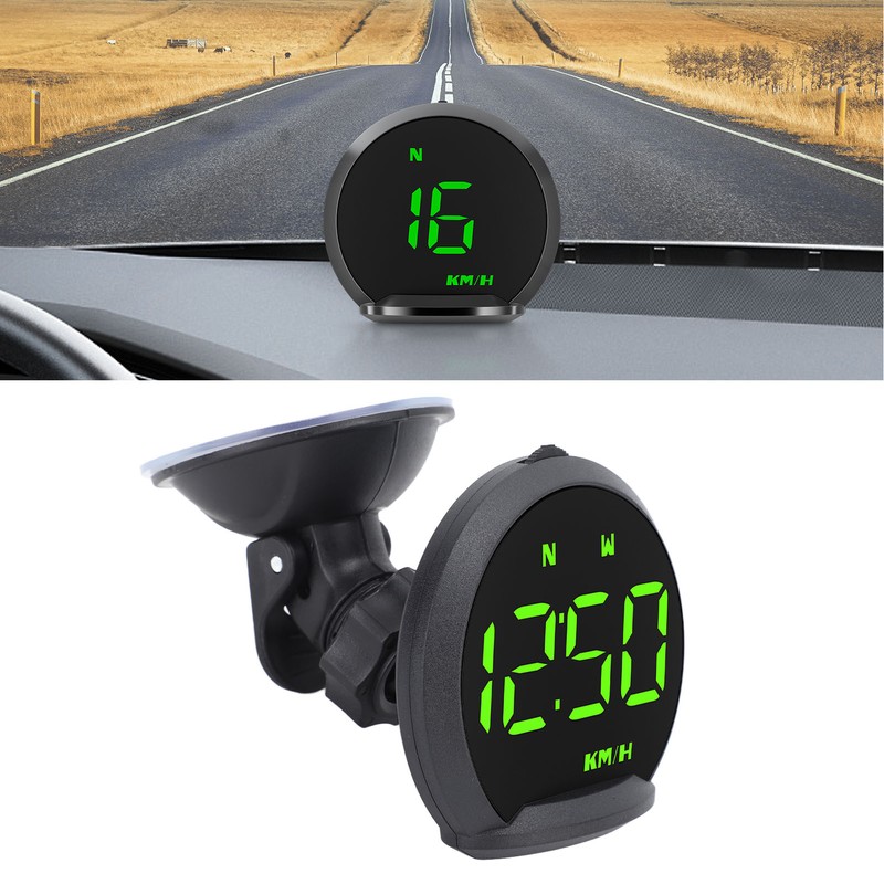 GPS HUD Speed Direction Driving Distance Overspeed Alarm Multifunctional Universal