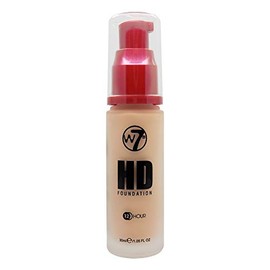 W7 W7 Cosmetics | Base HD | Fórmula mate rica y cremosa | Cobertura media duradera | Disponible en 20 tonos | Beige arena | Maquillaje de base líquida vegana libre de crueldad animal