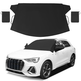 Windshield Cover for Ice and Snow | Durable 600D Oxford Fabric Frost Windshield Cover for Car, SUV, Van, Trucks Car | Window Covers with Side Mirror Cover | Winter Waterproof Protects Cover 69x42in