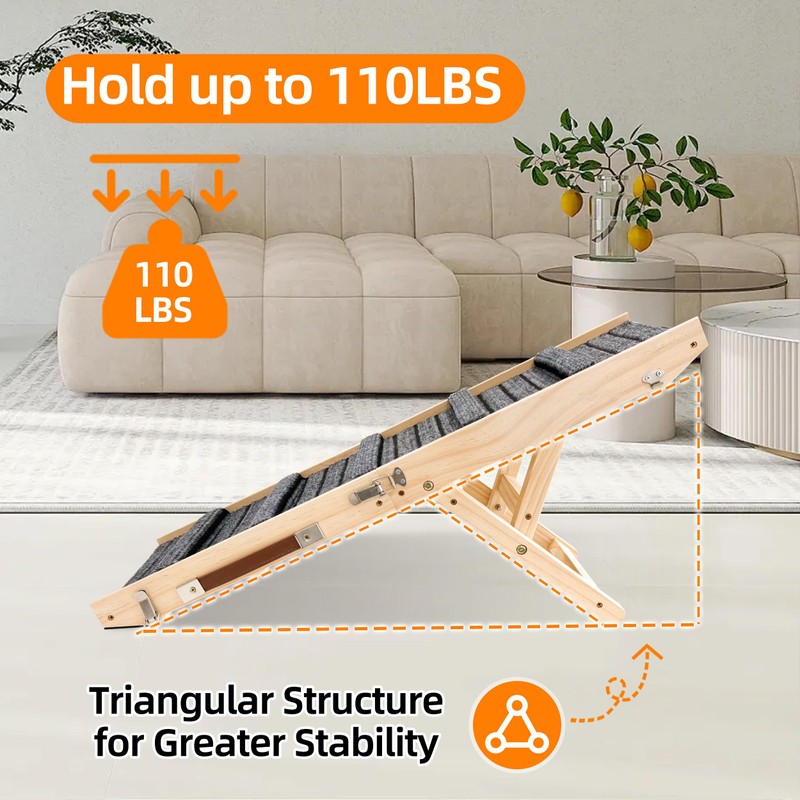 Dog Ramp for Bed-Non-Slip - Extra Wide Pet Ramp for