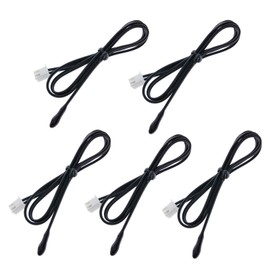 Temperature Sensor, 10K NTC Thermistor Probe, Length 19.7 inches (50 cm) Epoxy, Temperature Sensor Probe, Inverter Type Household Air Conditioner, Car Air Conditioner (Pack of 5) (Rubber Tip)