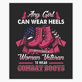 HOF Trading Women Veteran Any Girl Can Wear Heels Vinyl Sticker Waterproof Decal Laptop Wall Window Bumper Sticker 5"