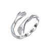 KBRPEY 925 Sterling Silver Hug Ring Adjustable Hug Ring Crystal