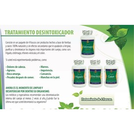 Nutrisalud Products Desintoxicador Detox Program 4 productos limpieza colon,higado,rinones,estomago