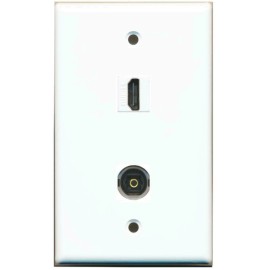 Wallplate City 1 Toslink Digital Audio Port and 1 HD Port Wall Plate Flat Wall Plate