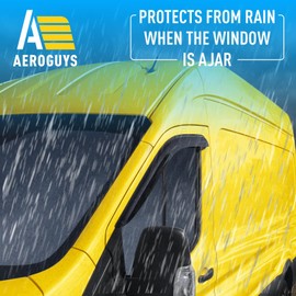 Extra Durable Window Deflectors Tape-On Window Visors Rain Guards Fit for Ford Transit 2014-2025, Sun Visors, Wind Vent for Shades, Exterior Car Accessories - 2pcs. AG0875