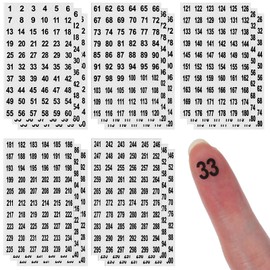 Mabor 15 Sheets Round Number Stickers 1-300, Small Clear Consecutive Number Labels, Self-Adhesive Inventory Decals for Storage Bins, Toolbox, Organizing & Classification
