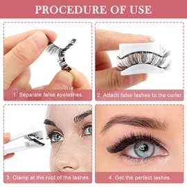 KELEAPEKER 2 Pairs Natural Magnetic Eyelashes,Reusable Magnetic Lashes Kit without Eyeliner,Magnetic Lashes Set with Applicator Makeup Tool,Wispy False Eyelashes No Glue Required(2 Pairs,Pink)