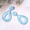 Boho Raffia Earrings Statement Teardrop Earrings Drop Dangle Bohemian Earrings
