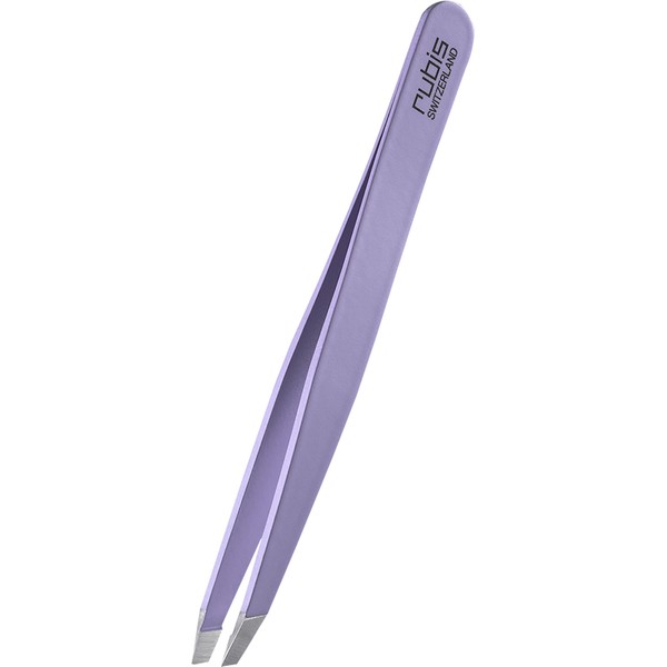 Rubis Slanted Tweezers - Non-Slip - Eyebrow Tweezers - Purple