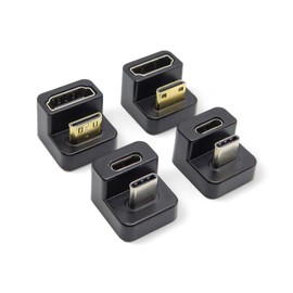 KADO Portable Monitor 180 Degree Adapter Set - Mini HDMI to HDMI 4K 60Hz U Shaped USB-C to USB-C USB 3.1 Gen 2 10Gbps 60W PD Charging Extender Converter for Laptop and Tablet (Mega Combo)