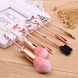 7pcs Christmas Makeup Brush Set Professional Cute Makeup Blush Concealer Eye Shadow Cosmetics for Woman Xmas Party